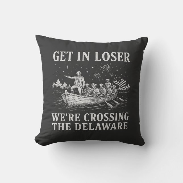 Coussin Entrez les perdants | Washington Delaware Mème (Recto)