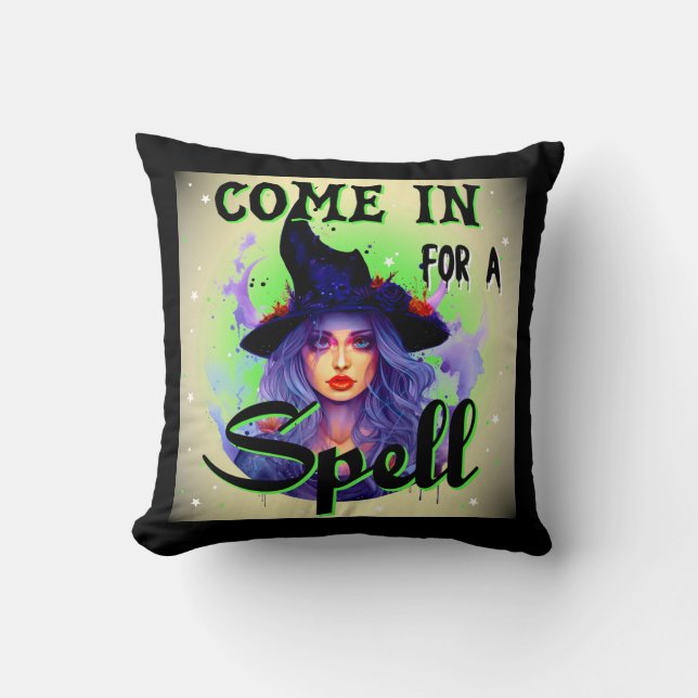 Coussin Entrez pour un sort _ Halloween (Recto)