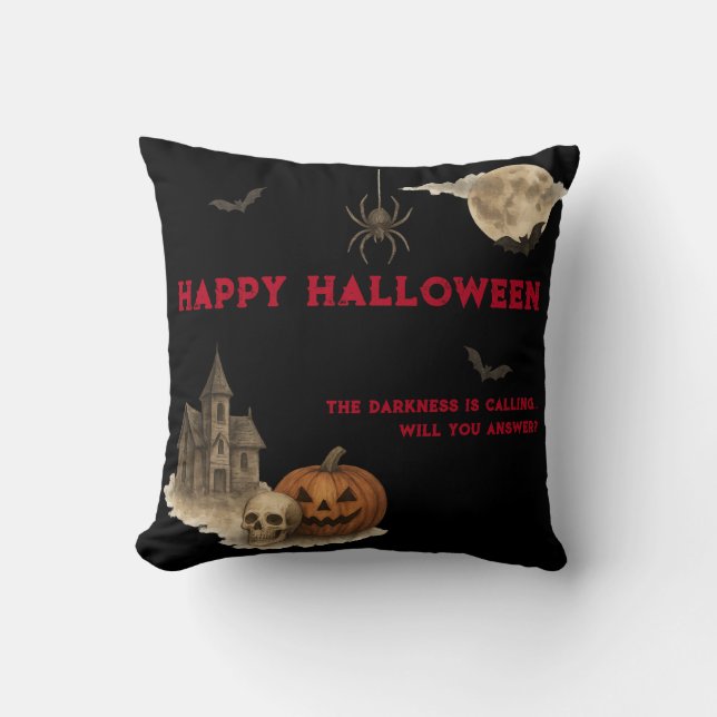 Coussin Entrez Si Vous Osez - Maison Halloween Éffrayante  (Recto)