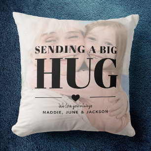 Coussin Envoi d'un Hug Photo personnalisée Fête des mères 