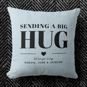 Coussin Envoi Hug Nom personnalisé Fête des mères chic mod