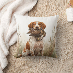 Coussin Épagneul Breton avec Bécasse