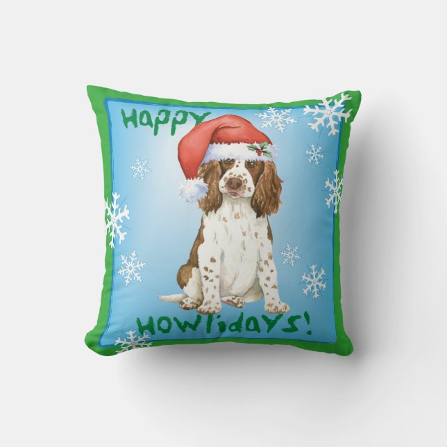 Coussin Épagneul de springer anglais heureux de Howliday (Recto)