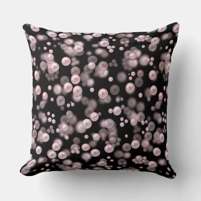 Coussin Éparcelles de perles roses et blanches sur velours (Recto)