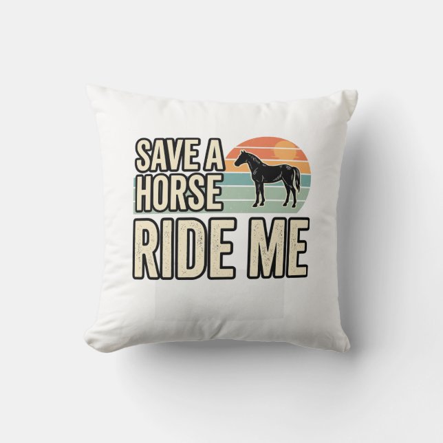 Coussin Épargnez un cheval, montez-moi, design de chemise  (Recto)
