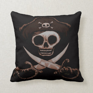 Coussin Épées de crâne et de croix