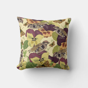 Coussin Éperons & Pansies - Nature Vintage Épervier