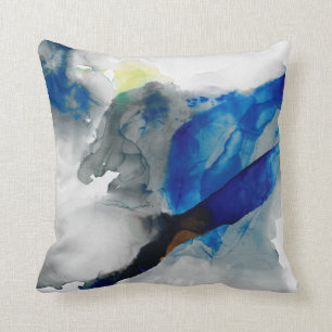 Coussin Éphémère - bleu et gris