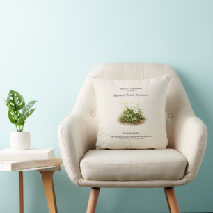 Coussin Éphémères printaniers du Japon – Anémone des bois