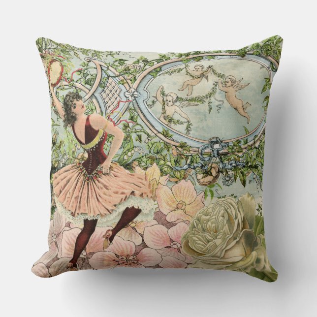 Coussin Éphémères vintages de danse gitane (Recto)