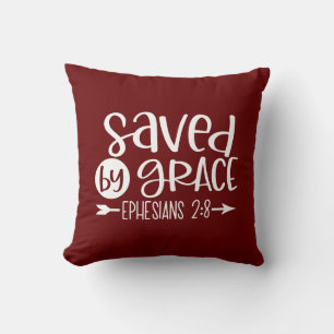 Coussin Éphésiens réversibles 2:8 Sauvés Par La Grâce