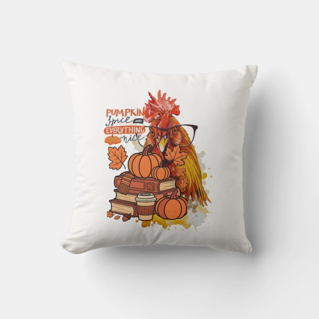 Coussin Épice citrouille et tout Nice Automne Vib poulet (Recto)