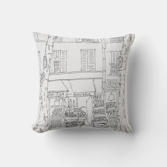 Coussin Épicerie | Rue Brea, Paris, France (Recto)