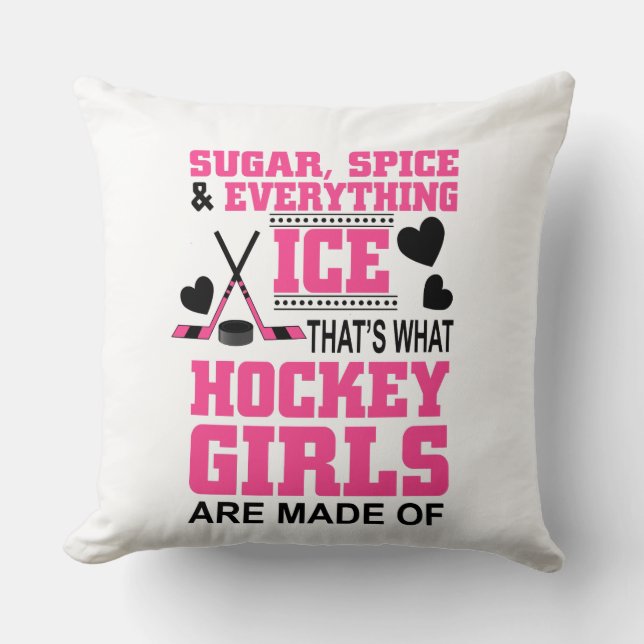 Coussin épices à sucre et tout hockey sur glace filles (Recto)