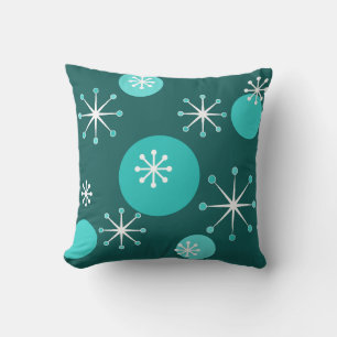 Coussin Époque atomique Turquoise
