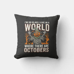 Coussin Épouvantail de citrouille d'Halloween Monde d'octo
