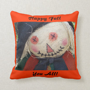 Coussin Épouvantail heureux d'automne