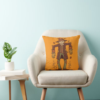 Coussin Épouvantail sur orange