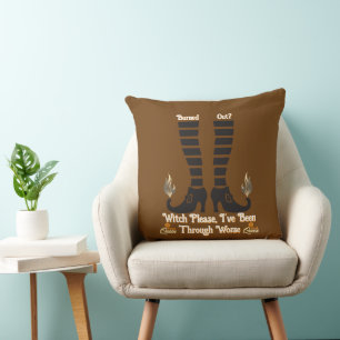 Coussin Épuisé ? Sorcière, s'il vous plaît Brun et Noir