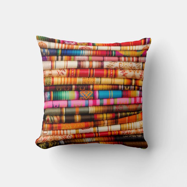 Coussin Équateur, région de Quito, marché artisanal d'Otav (Recto)