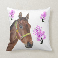 Coussin équestre mignon de cheval de pur sang