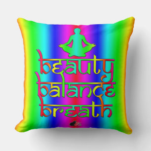 Coussin Équilibre de Beauté Respiration Intentions Arc-en-