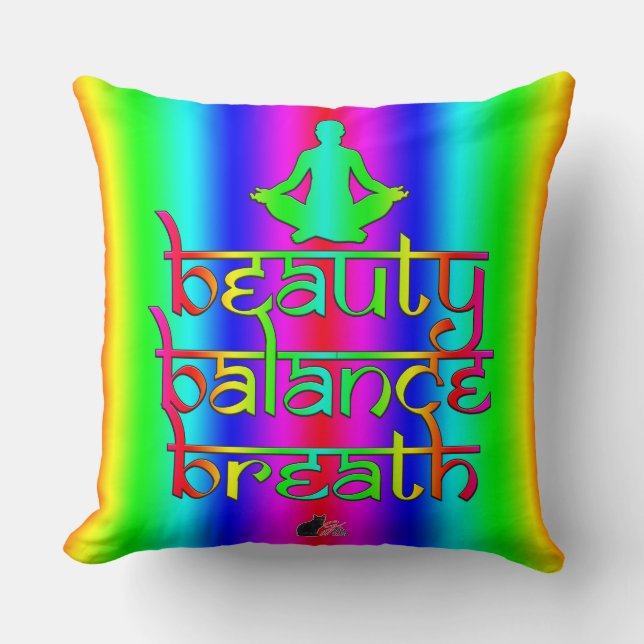 Coussin Équilibre de Beauté Respiration Intentions Arc-en- (Recto)