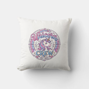 Coussin Équipage de licorne impression ludique à la demand