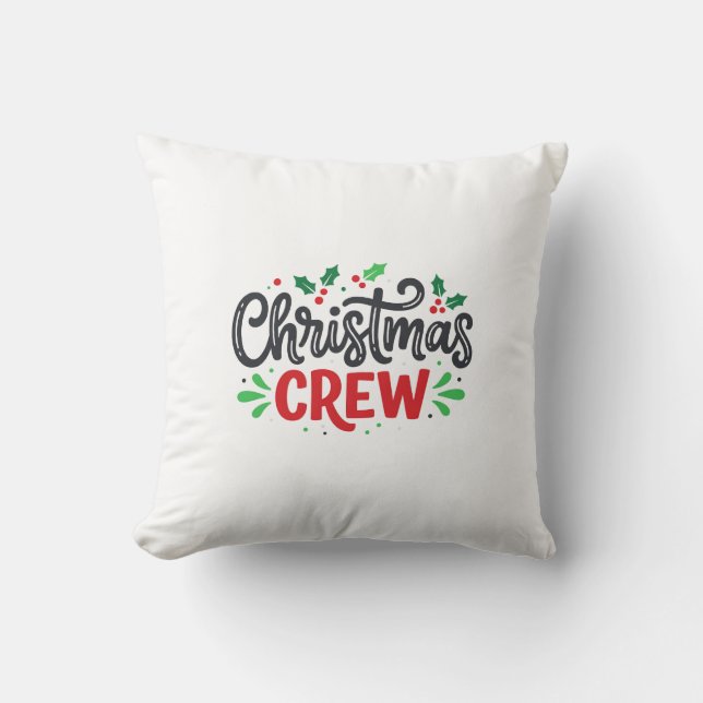 Coussin Équipage de Noël Fête festive (Recto)
