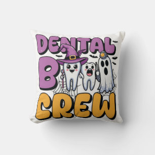 Coussin Équipage Dentaire Boo Halloween Dentiste Fantôme e