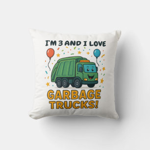 Coussin Équipe d'anniversaire camion à ordures - Anniversa