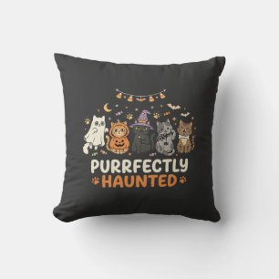 Coussin Équipe de chat hanté Halloween