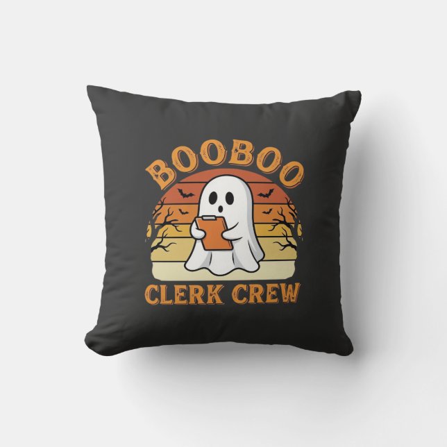 Coussin Équipe de commis Booboo Création de fantôme d'Hall (Recto)
