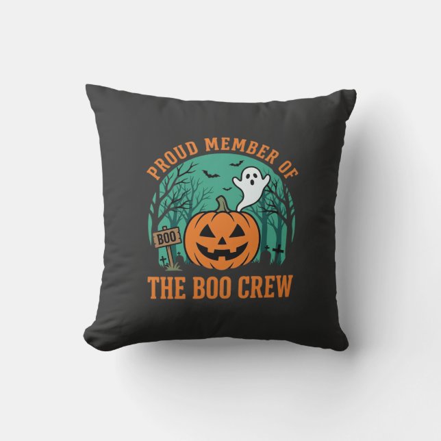 Coussin Équipe de fantômes de design de citrouille Hallowe (Recto)