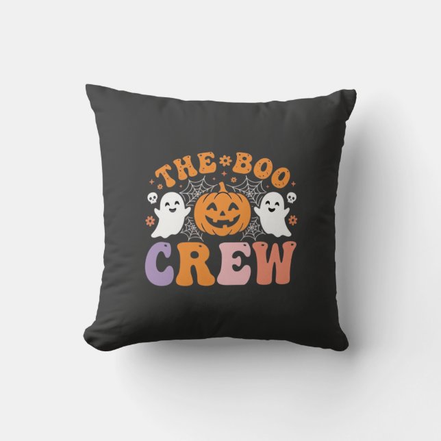 Coussin Équipe de fantômes de Halloween Citrouille Fantôme (Recto)