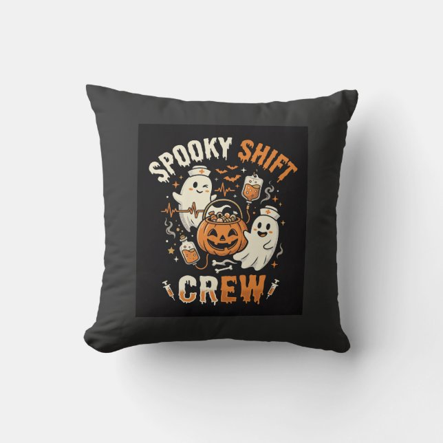 Coussin Équipe de fantômes d'infirmières d'Halloween (Recto)