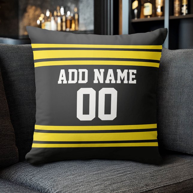Coussin Équipe de football Jersey avec un nom personnalisé (Custom Sports Pillow for a Man Cave)