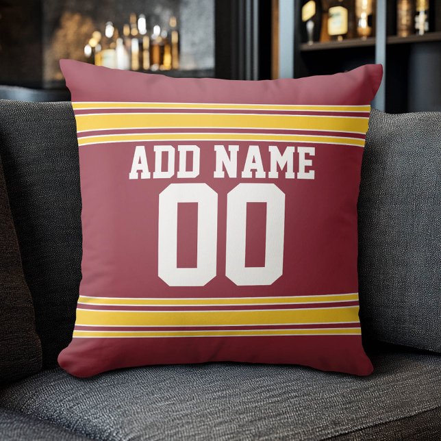Coussin Équipe de football Jersey avec un nom personnalisé (Custom Sporty Pillow)