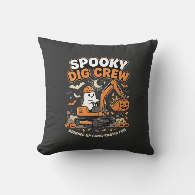 Coussin Équipe de fouille hantée d'Halloween (Recto)