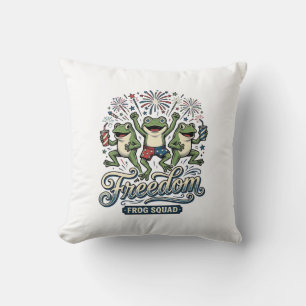 Coussin Équipe de grenouille de liberté Conception de chem