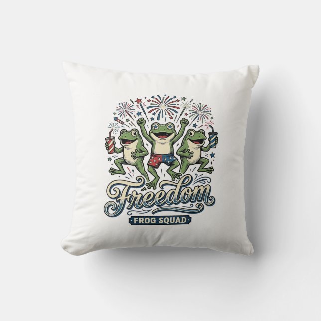 Coussin Équipe de grenouille de liberté Conception de chem (Recto)