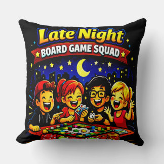 Coussin Équipe de jeu de société en fin de nuit
