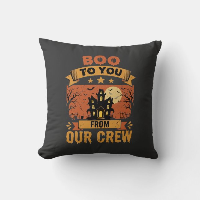 Coussin Équipe de maison hantée Halloween Boo To You Desig (Recto)