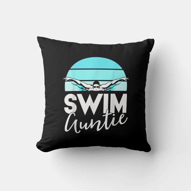 Coussin Équipe de natation Tante Tante Nephew nage nage Ca (Recto)