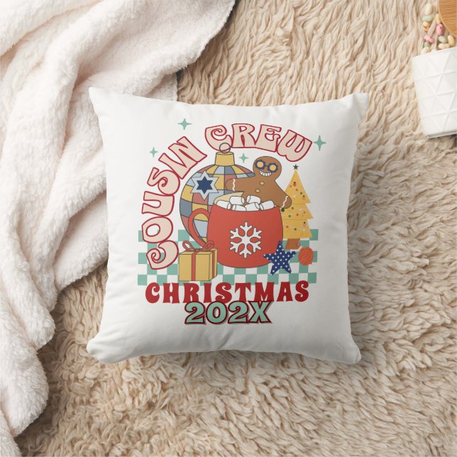 Coussin Équipe de Noël de cousins ​​rétro appariés pour en (Couverture)