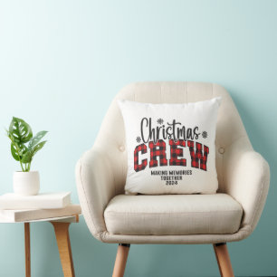 Coussin Équipe de Noël familiale T-shirt 2024