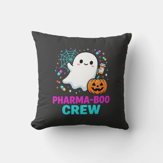 Coussin Équipe de Pharma-Bou du pharmacien Halloween fantô (Recto)