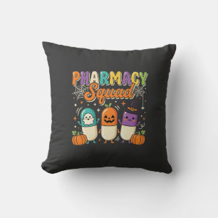 Coussin Équipe de pharmacie Halloween Ghost Pills Design_1