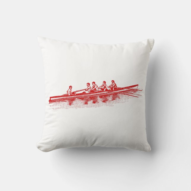 Coussin Équipe de sports nautiques Red Rowing Rowers (Recto)