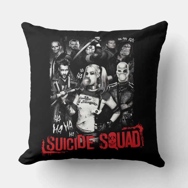 Coussin Équipe de suicide | Grunge Group Photo (Recto)